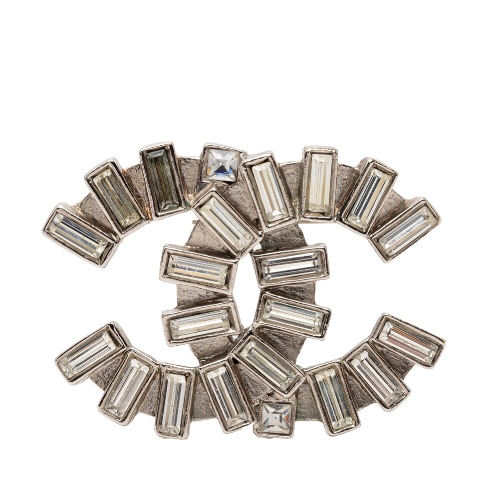 Chanel Cc Brass Strass Baguette Brooch #272438C64B